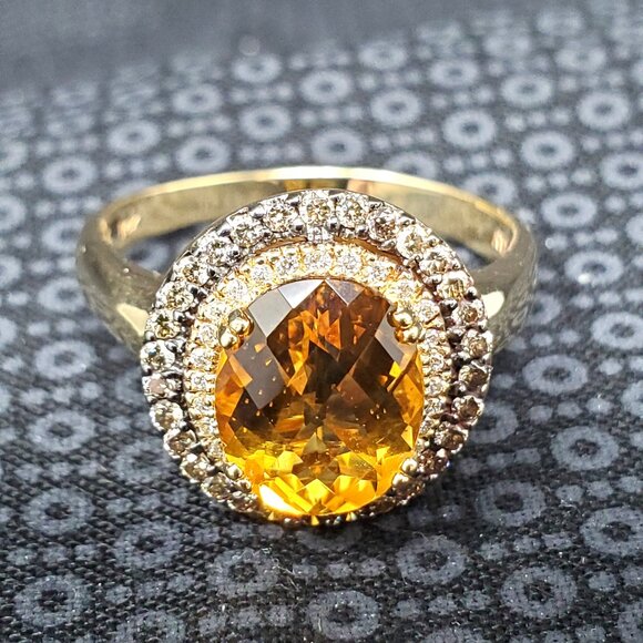 Le Vian 14k Honey Gold 2.75 cttw Citrine & Diamond Ring 7.3g. Size 12 - Picture 8 of 16